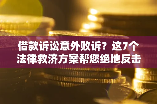 武汉借款诉讼意外败诉？这7个法律救济方案帮您绝地反击！