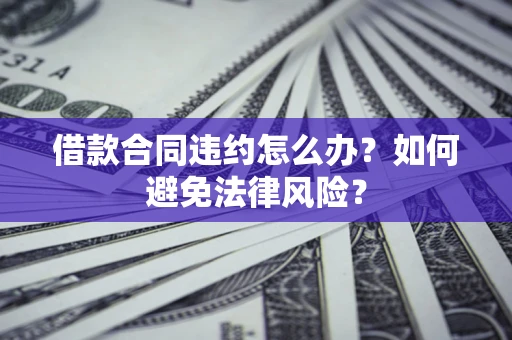 武汉借款合同违约怎么办？如何避免法律风险？