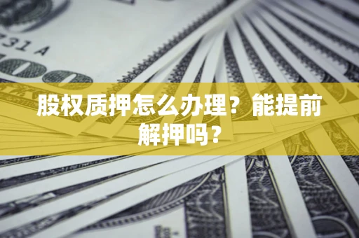 武汉股权质押怎么办理？能提前解押吗？